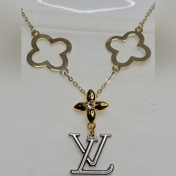 Jewelry - Gold Plated 16"-18" Necklace, Louis Vuitton Silver/Gold Zip Pull, Custom Made